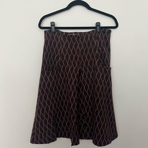 DVF Olive print skirt w pockets size 8